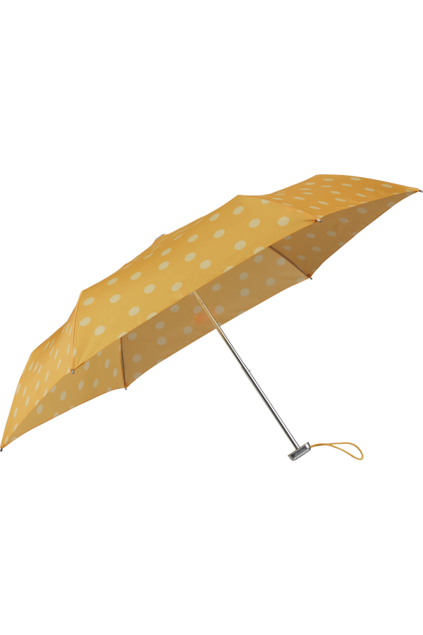 Samsonite Alu Drop S 3 Sect. Manual Flat  Yellow Polka Dots