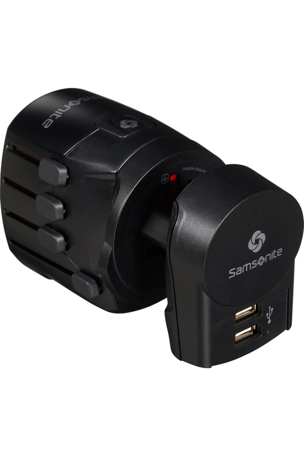 Samsonite Travel Accessories World Adaptor Pro 3-P+USB Svart