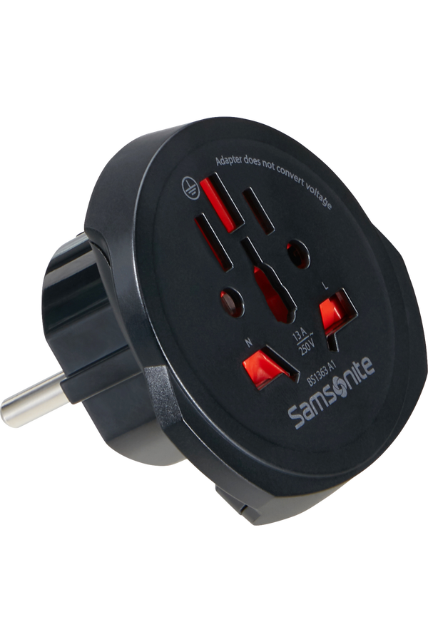 Samsonite Travel Accessories World to Europe Adaptor Svart Samsonite Travel Accessories World to Europe Adaptor Svart