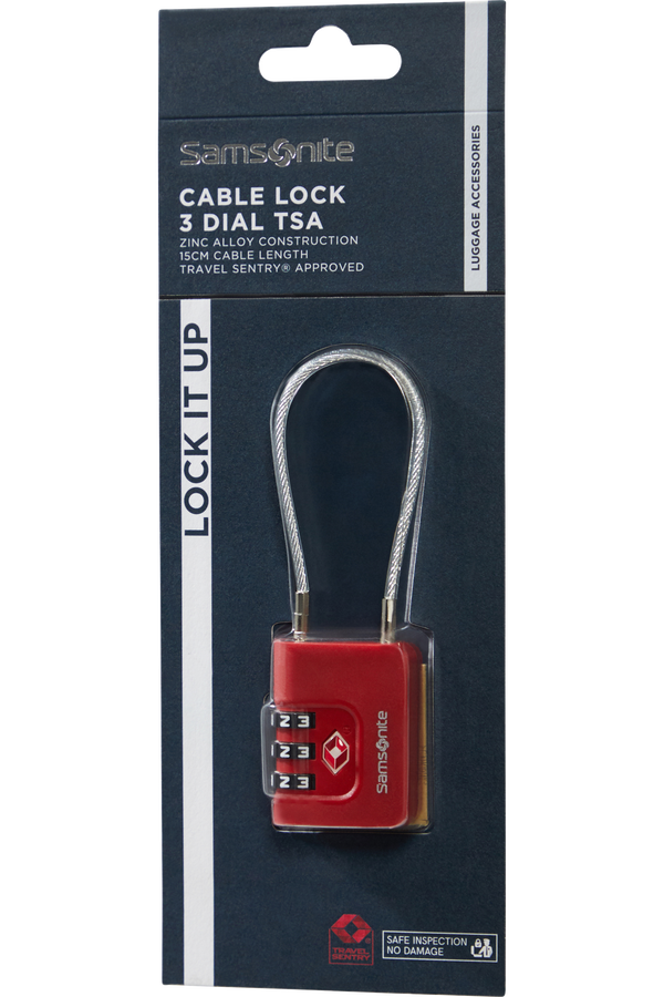 Samsonite Ta Revolution Cablelock 3 dial TSA  Rød