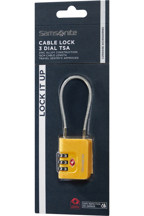 Samsonite Ta Revolution Cablelock 3 dial TSA  Gul
