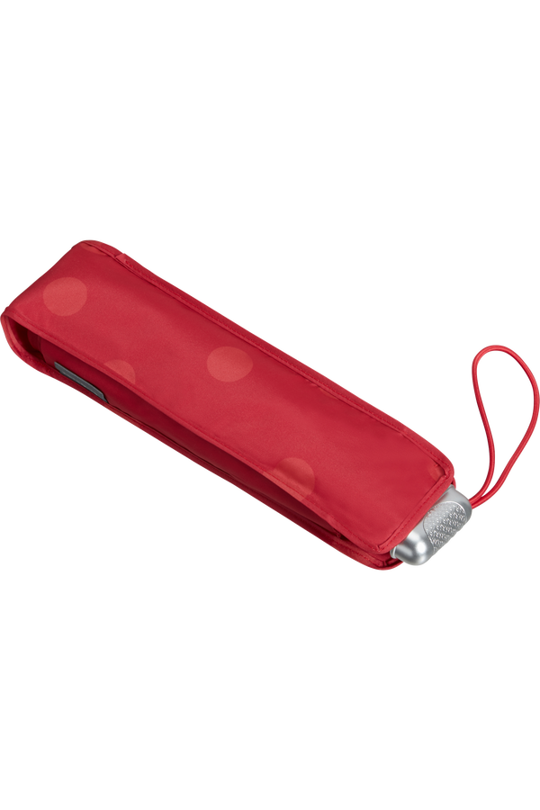 Samsonite Alu Drop S 3 Sect. Manual Flat  Sunset Red Polka Dots