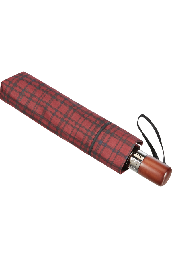 Samsonite Wood Classic S 3 Sect. Auto O/C Short  Bordeaux Scottish